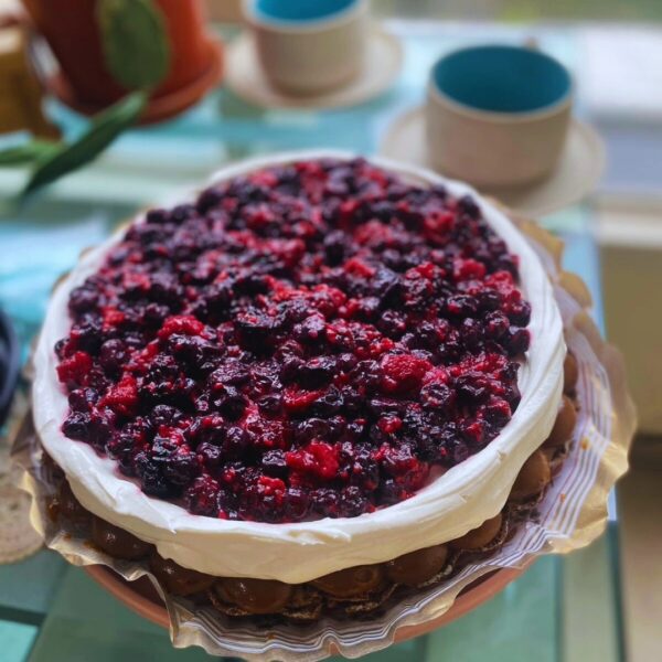 Torta Brownie con frutos rojos